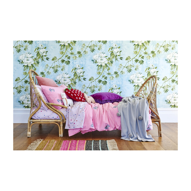 Cotton Blanket, Grey Pom Pom - Blankets - 2
