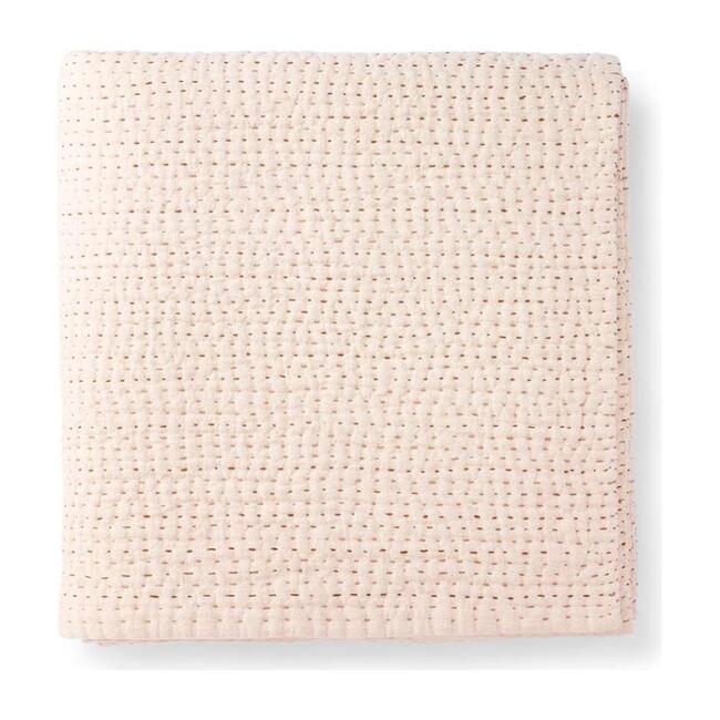 Quilt Blanket, Blush Linen Kantha