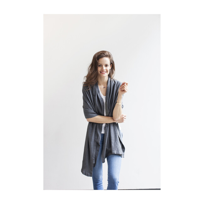 Mother's Cocoon Nursing Shawl, Charcoal - Nursing Covers - 4