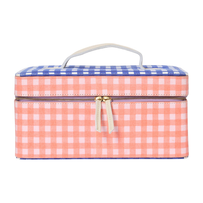 Toiletry Case, Gingham Blue & Pink - Make-up Bags - 1