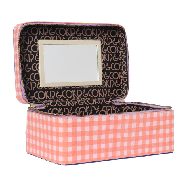 Toiletry Case, Gingham Blue & Pink - Make-up Bags - 2