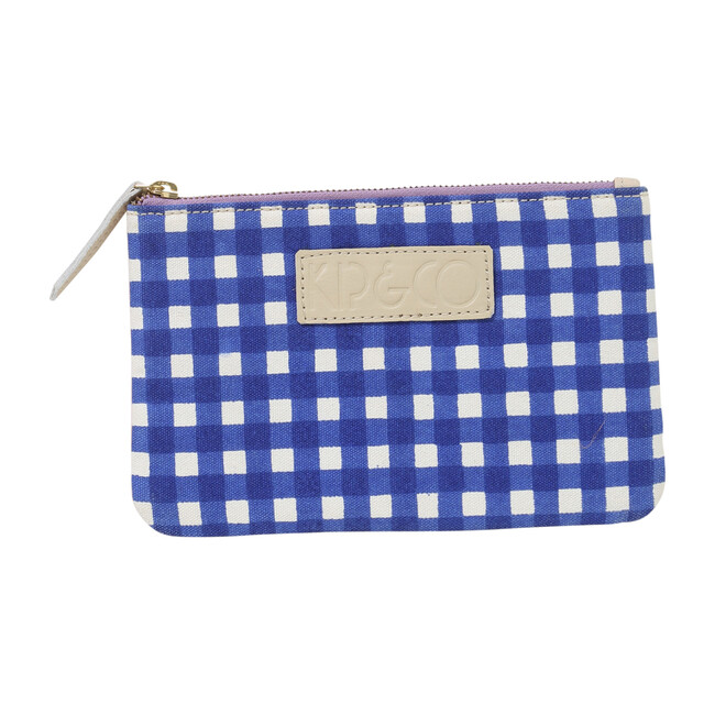 Cosmetics Purse, Gingham Blue & Pink - Make-up Bags - 1