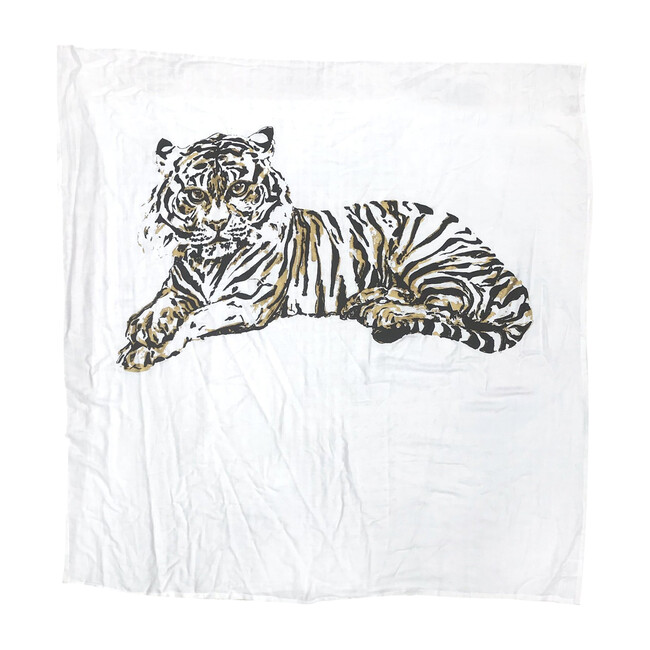 Organic Cotton Gauze Swaddle, Tiger