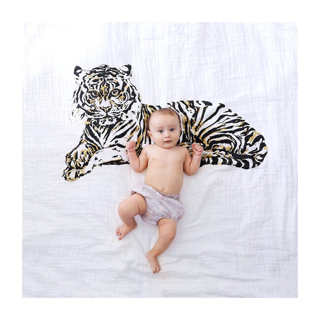 Organic Cotton Gauze Swaddle, Tiger