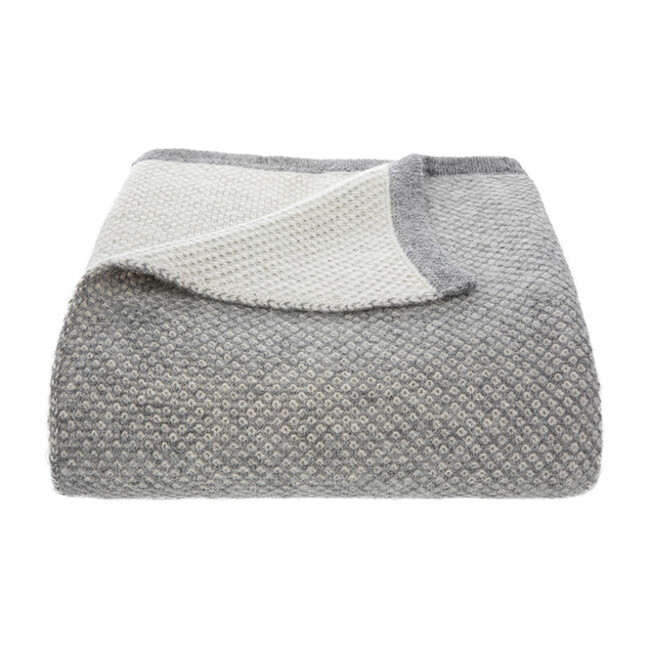 Qori Reversible Knitted Throw, Grey
