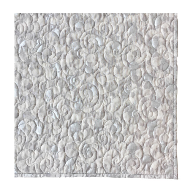 Sleep Tight Wholecloth Crib Quilt, White/Grey - Quilts - 4