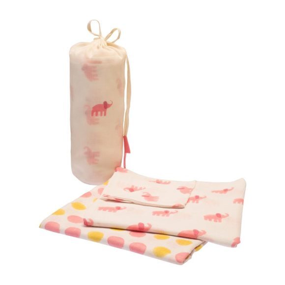 Pink Elephant Swaddle Set - Swaddles - 1