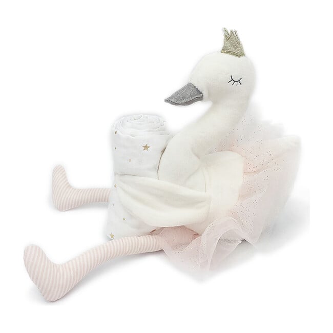 Plush Swan & Muslin Gift Set