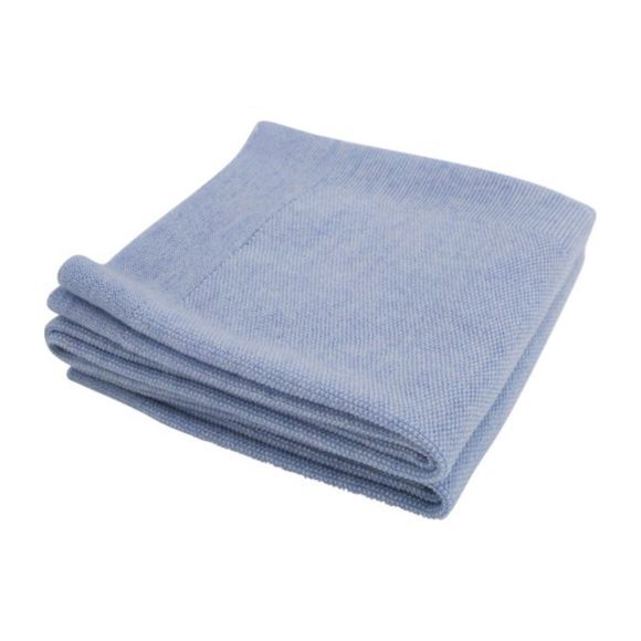 Merino Wool Little Crown Blanket, Blue