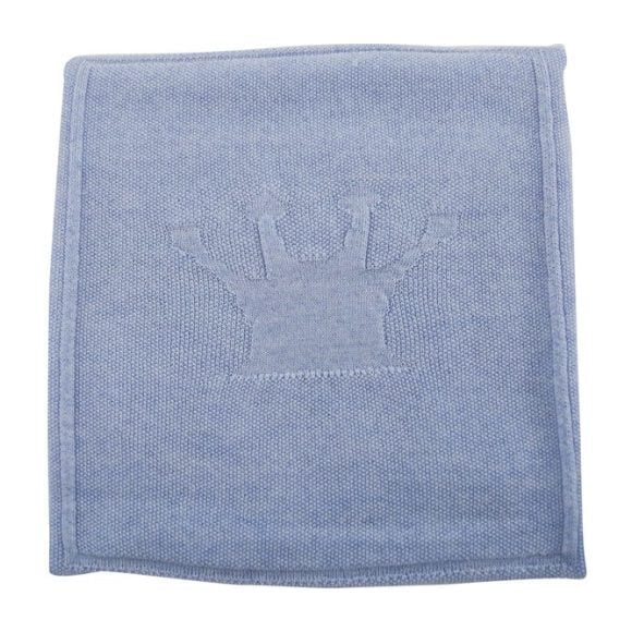 Merino Wool Little Crown Blanket, Blue