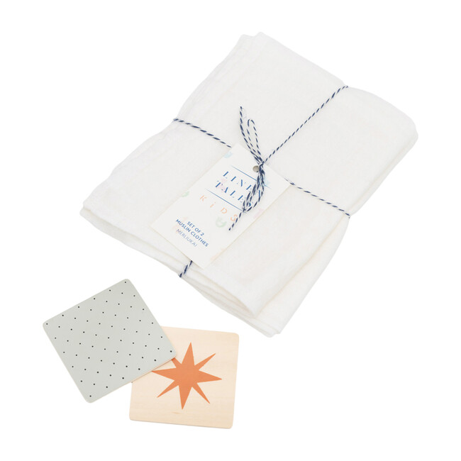 Set of 2 Muslin Cloth, White