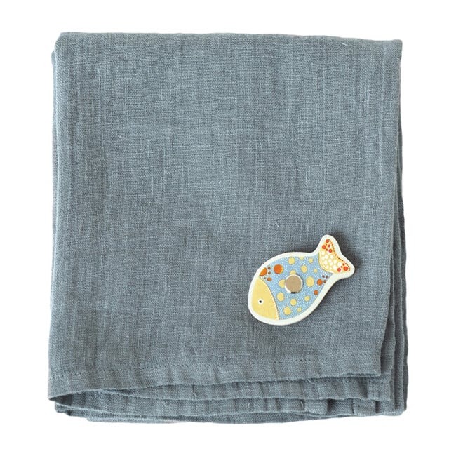 Set of 2 Muslin Cloth, Blue Fog