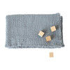 Waffle Linen Blanket, Blue Fog