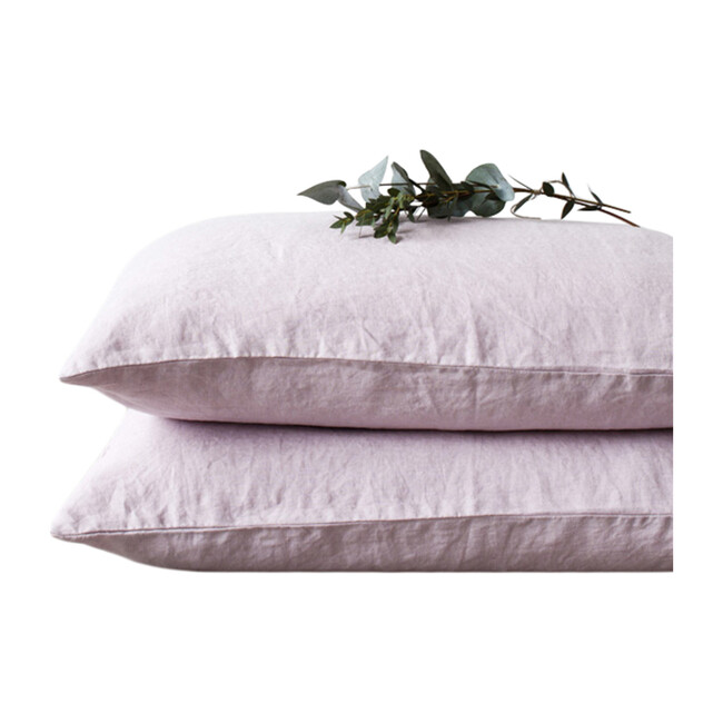 Linen Pillowcase, Pink Lavender
