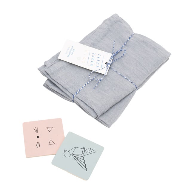 Set of 2 Muslin Cloth, Light Grey