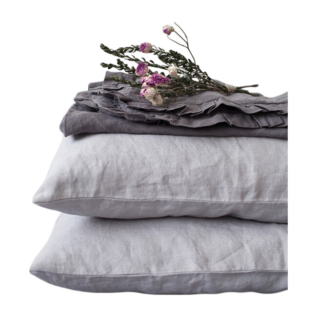 Linen Pillowcase, Light Grey