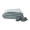 Linen Quilted Blanket, Blue Fog - Blankets - 2