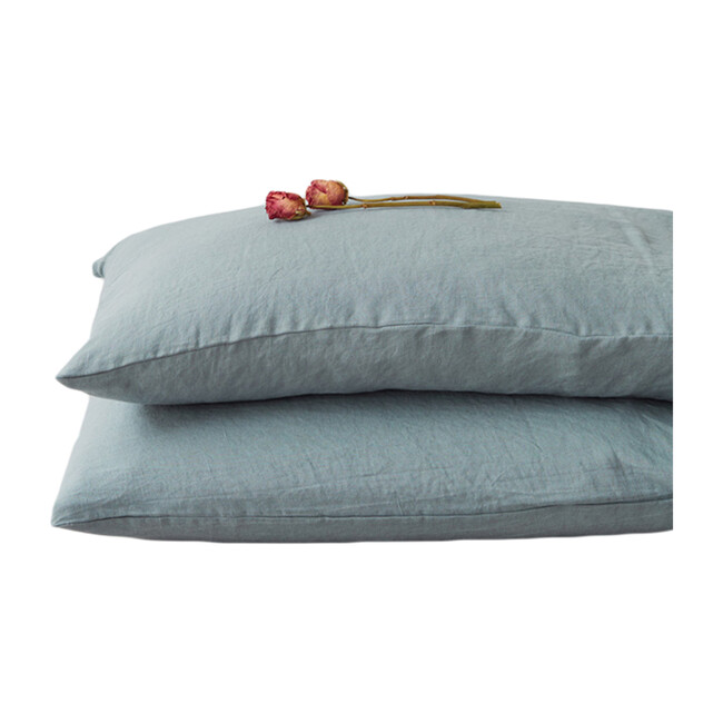 Linen Pillowcase, Blue Fog