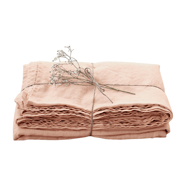 Linen Flat Sheet, Peach - Sheets - 1