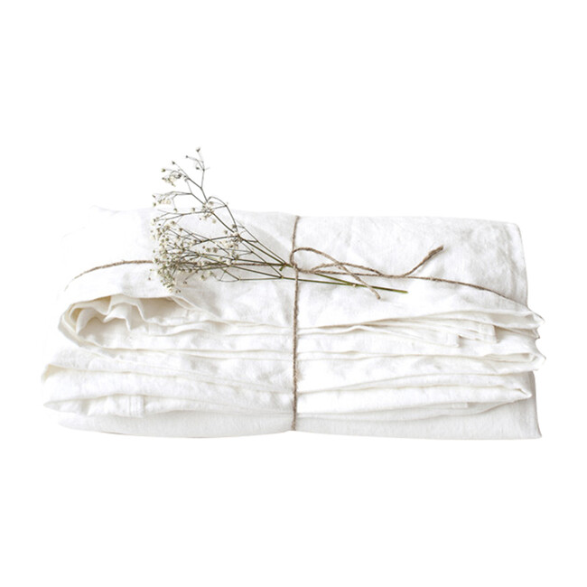 Linen Flat Sheet, White