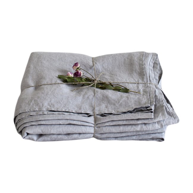 Linen Flat Sheet, Light Grey - Sheets - 1