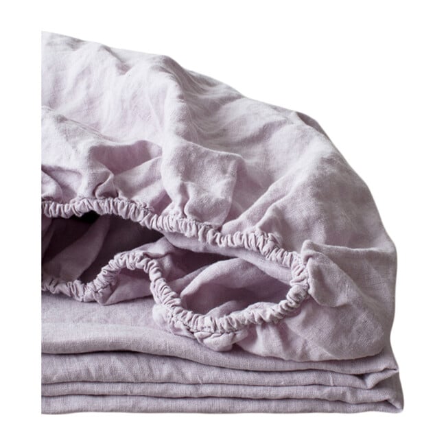 Linen Fitted Sheet, Pink Lavender - Sheets - 1
