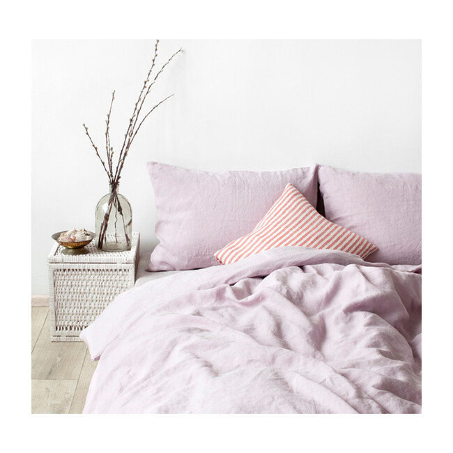 Linen Duvet Cover, Pink Lavender