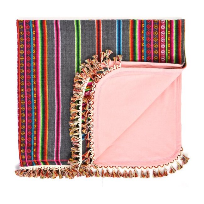 Maria Paz Reversible Blanket, Grey - Blankets - 1