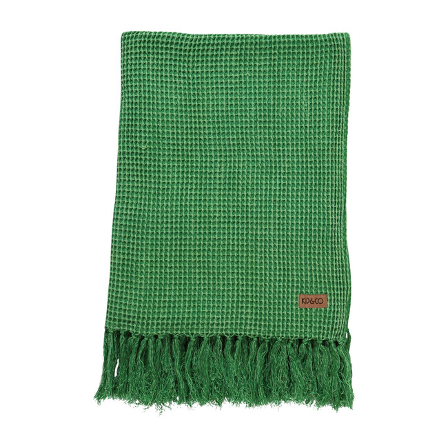 Waffle Beach Towel, Frog Green - Towels - 1