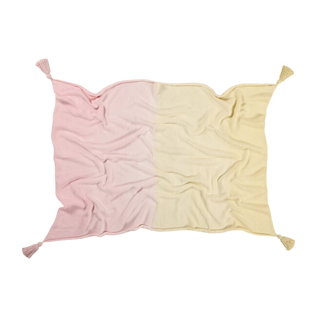 Ombre Baby Blanket, Soft Pink/Vanilla - Blankets - 1