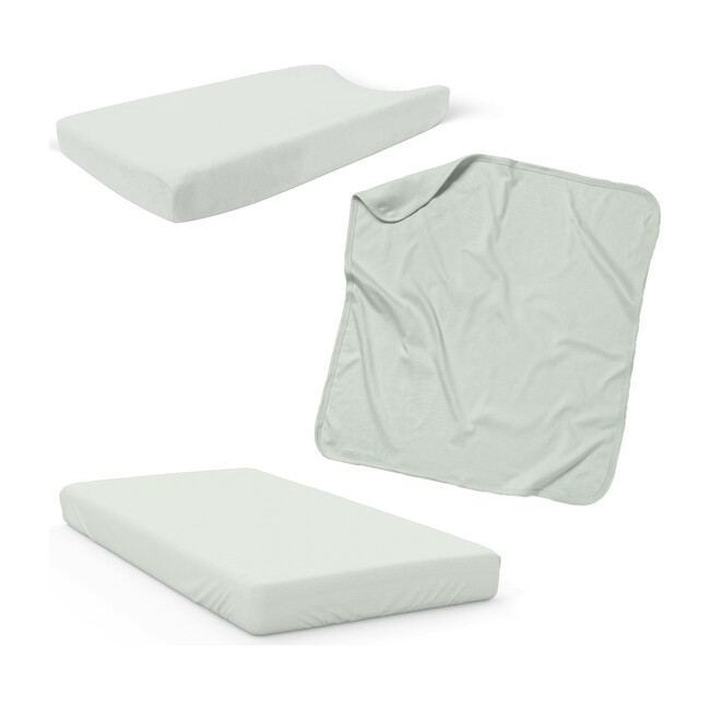 3 Piece Organic Knit Nursery Bedding Set, Succulent