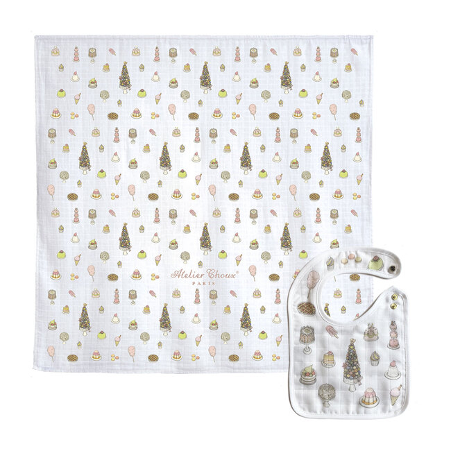Swaddle & Bib Gift Set, Sweetie Pie