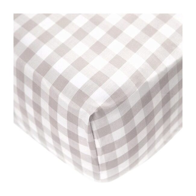 Crib Sheet in Beige Gingham Cotton