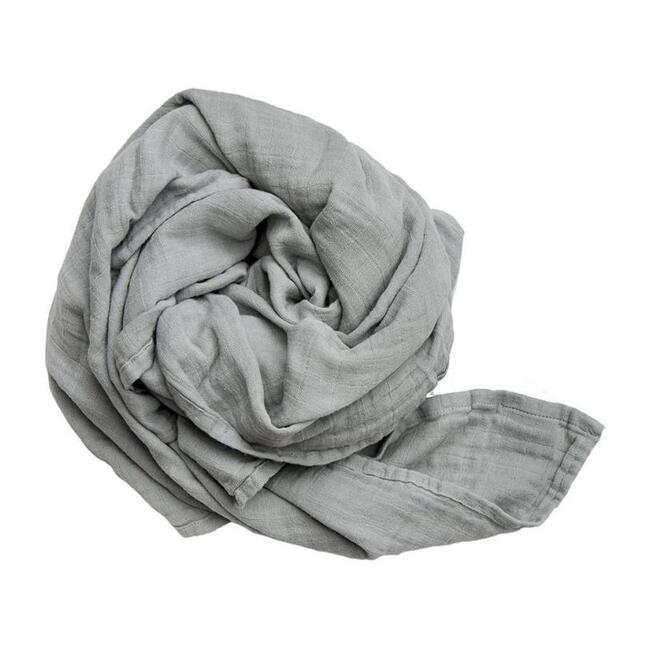 Organic Swaddle Blanket, Foggy Blue - Blankets - 1