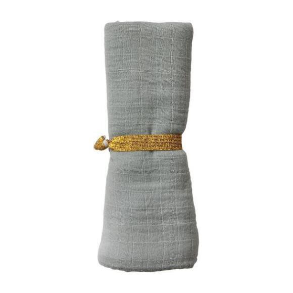 Organic Swaddle Blanket, Foggy Blue - Blankets - 2