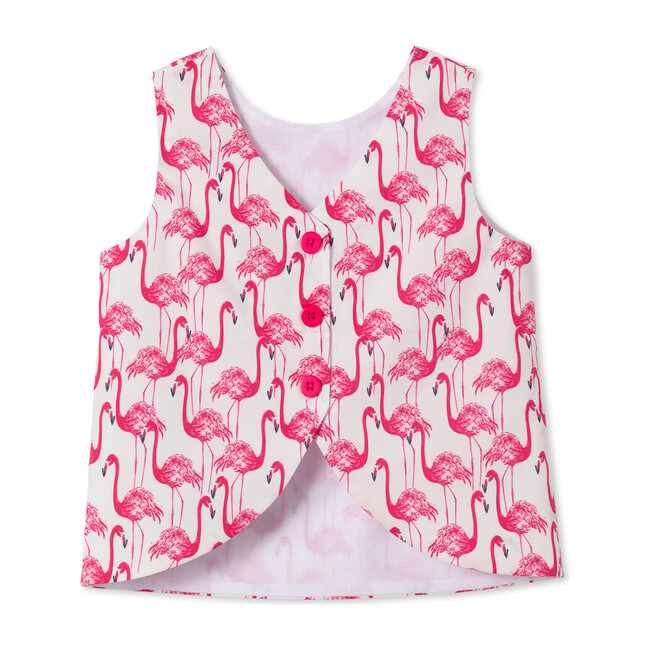 Kingsley Top, Frolic Flamingos Print