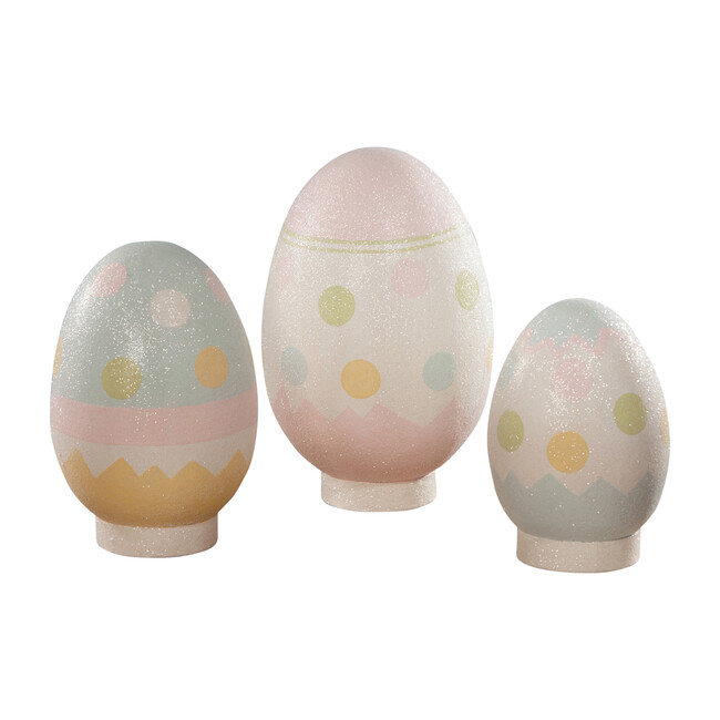 Set of 3 Paper Mache Easter Eggs
