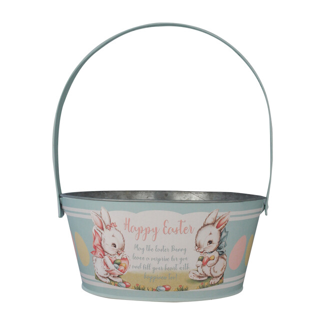 Tin Easter Bucket, Aqua
