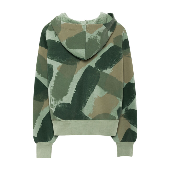Camouflage Zip-Up Seahorse Hoodie, Green - Sweatshirts - 2