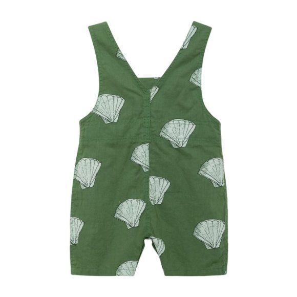 Baby Goose Overalls, Green Shells - Onesies - 2