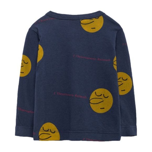 Baby Dog T-Shirt, Deep Blue Yellow Faces - Tees - 2