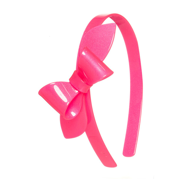 Rosane Bow Headband, Neon Pink