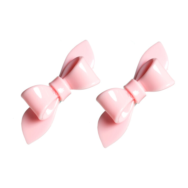 Rosane Bow Alligator Clips, Light Pink