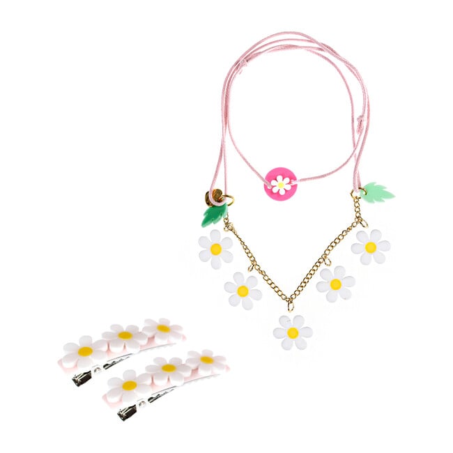 Daisy Necklace and Hair Clips Bundle