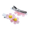 Double Daisy Alligator Clips, Light Pink and White - Hair Accessories - 2