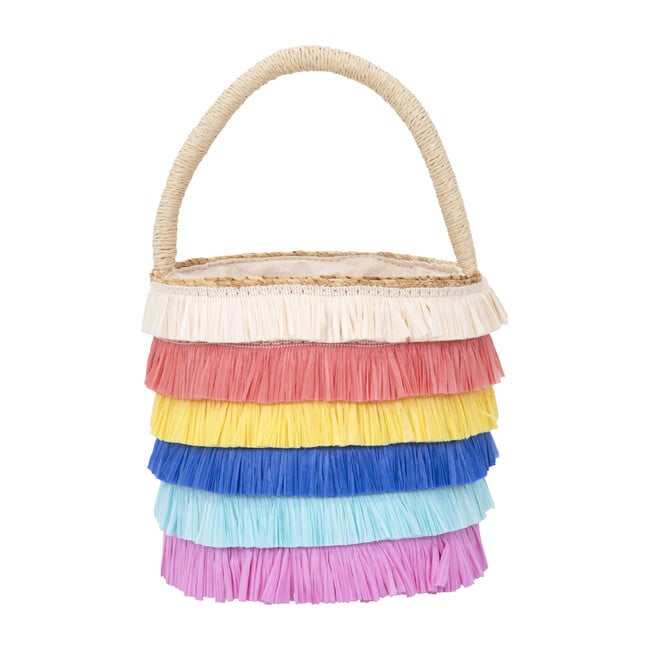 Raffia Fringed Woven Straw Bag
