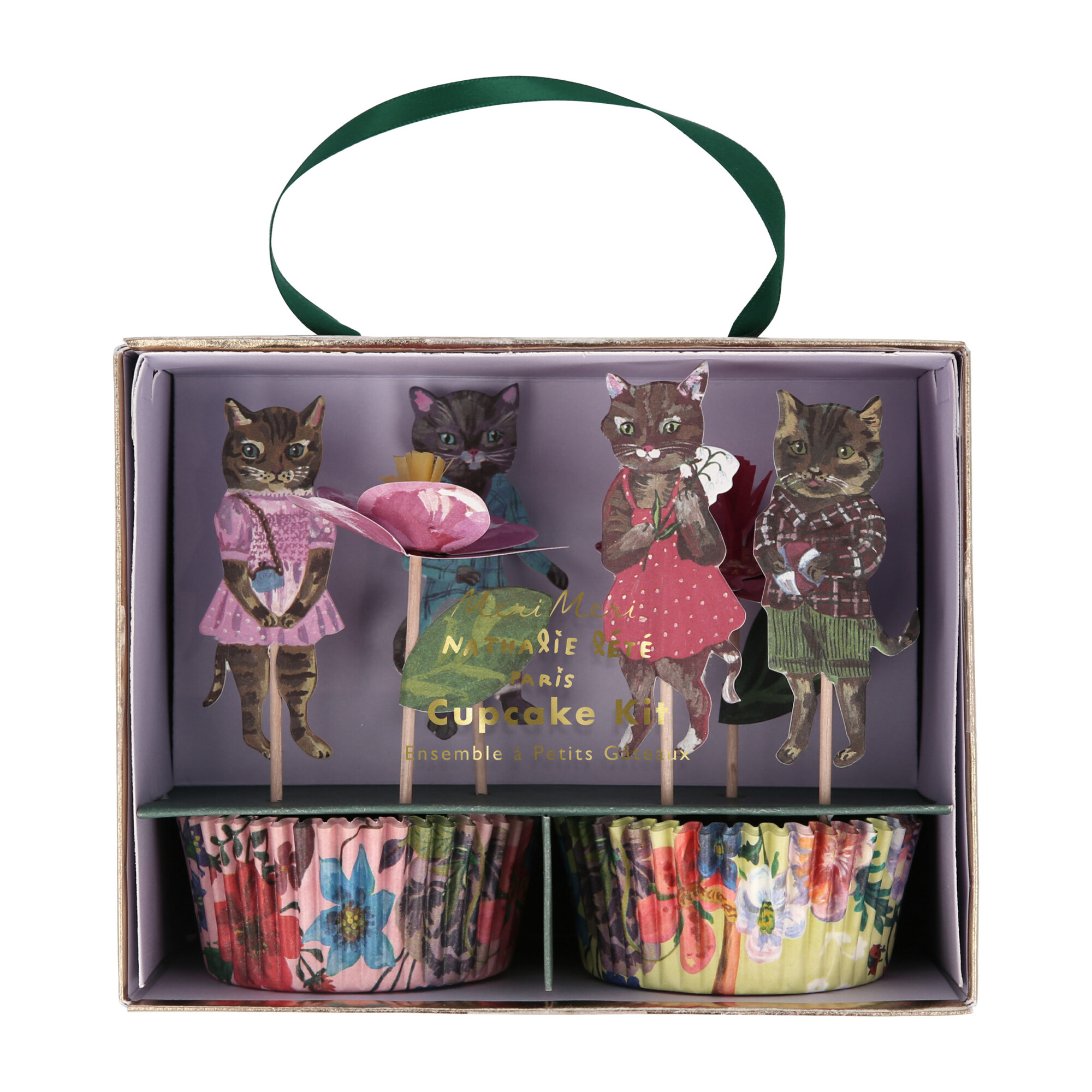 Nathalie Lete Flora Cat Cupcake Kit Home Decor Party Goods Maisonette
