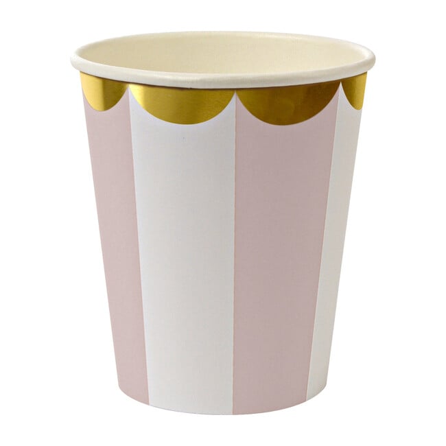 Dusty Pink Fan Stripe Cups