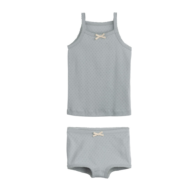 Ava Pointelle Set, Light Blue