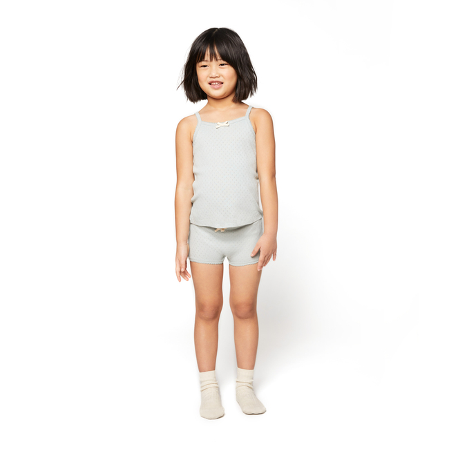 Ava Pointelle Set, Light Blue